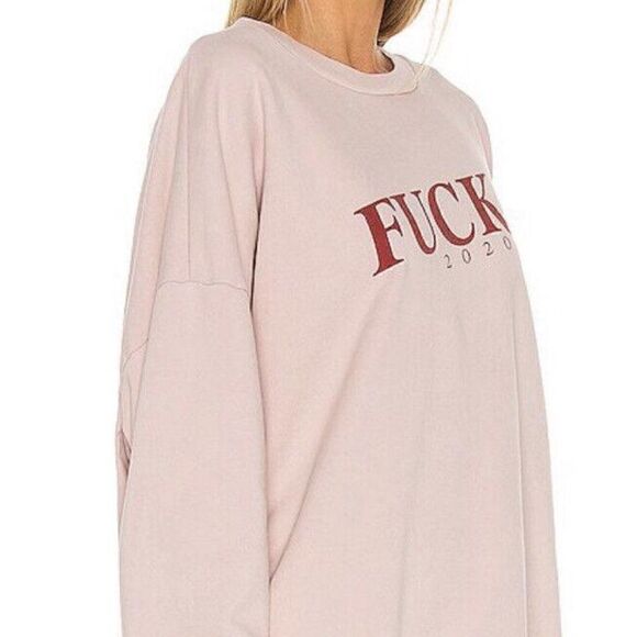 Sixthreeseven Women’s Oversized Crewneck Shirt “F*ck 2020” Size Medium NWT 9-15 - Picture 2 of 6